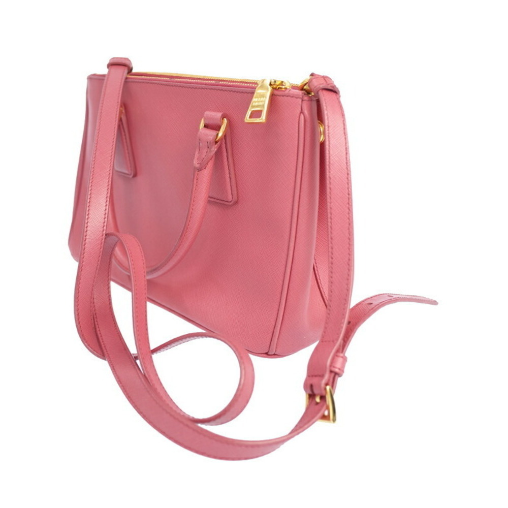 Prada Tote Double Lux Zip Saffiano pink Galleria